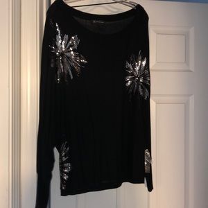 INC - Black sweater w/silver sequin embellishments